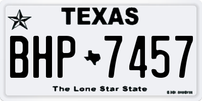 TX license plate BHP7457