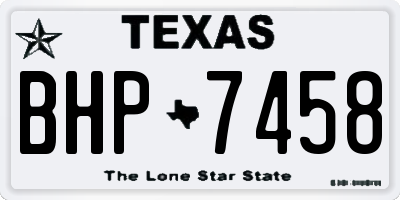 TX license plate BHP7458