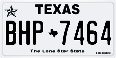 TX license plate BHP7464