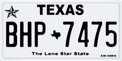 TX license plate BHP7475