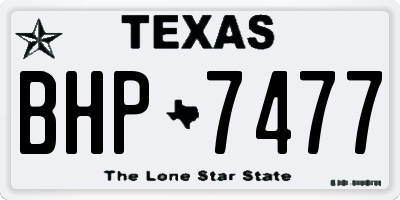 TX license plate BHP7477