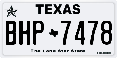 TX license plate BHP7478