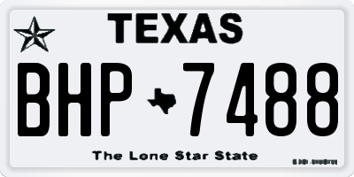 TX license plate BHP7488