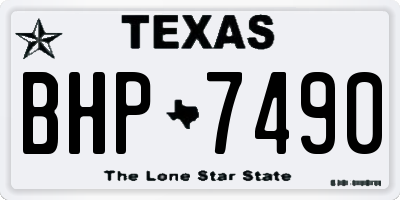 TX license plate BHP7490