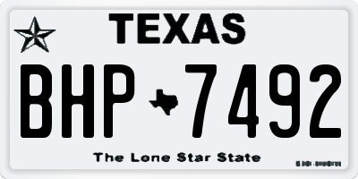 TX license plate BHP7492