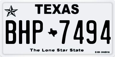 TX license plate BHP7494