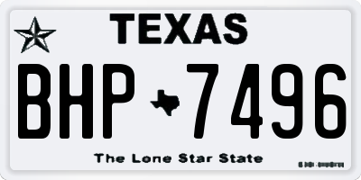 TX license plate BHP7496