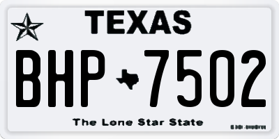 TX license plate BHP7502