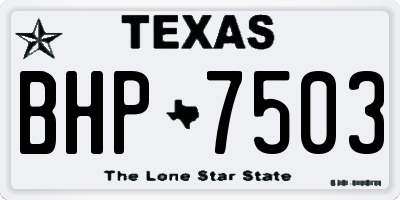 TX license plate BHP7503