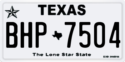 TX license plate BHP7504