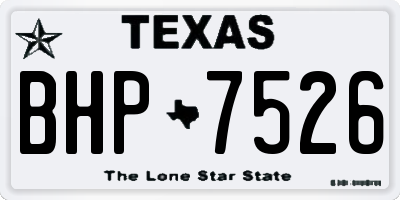 TX license plate BHP7526