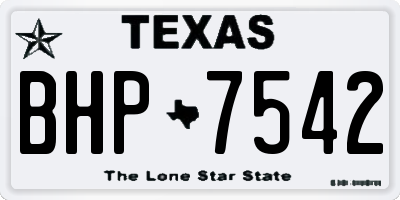TX license plate BHP7542