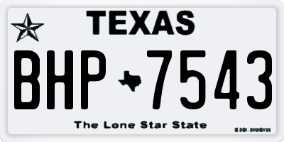 TX license plate BHP7543