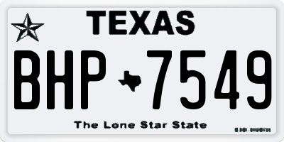 TX license plate BHP7549