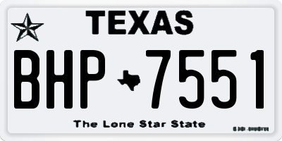 TX license plate BHP7551