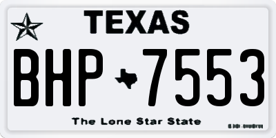 TX license plate BHP7553