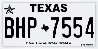 TX license plate BHP7554