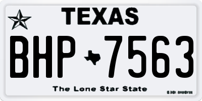 TX license plate BHP7563