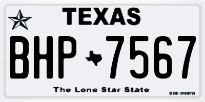 TX license plate BHP7567