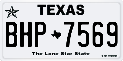 TX license plate BHP7569