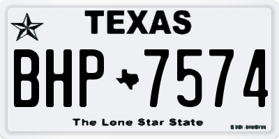TX license plate BHP7574
