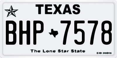 TX license plate BHP7578