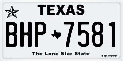TX license plate BHP7581