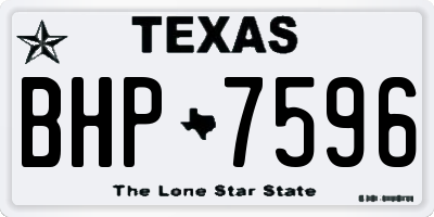TX license plate BHP7596