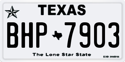 TX license plate BHP7903