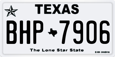 TX license plate BHP7906