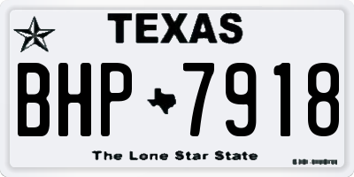 TX license plate BHP7918