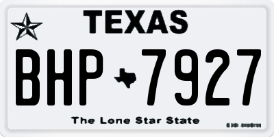 TX license plate BHP7927