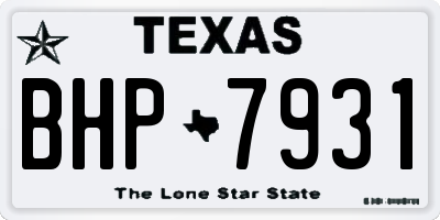 TX license plate BHP7931