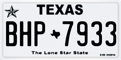 TX license plate BHP7933