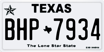 TX license plate BHP7934