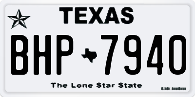 TX license plate BHP7940