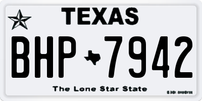 TX license plate BHP7942