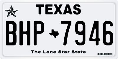 TX license plate BHP7946