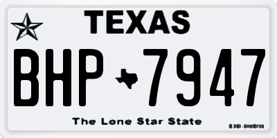TX license plate BHP7947