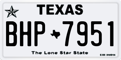 TX license plate BHP7951