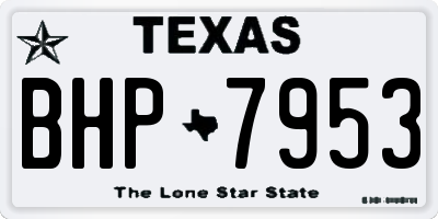 TX license plate BHP7953