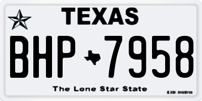 TX license plate BHP7958