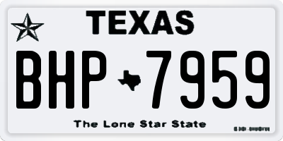 TX license plate BHP7959