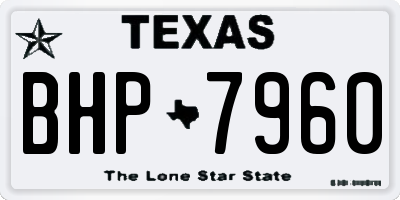 TX license plate BHP7960