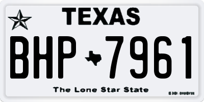 TX license plate BHP7961