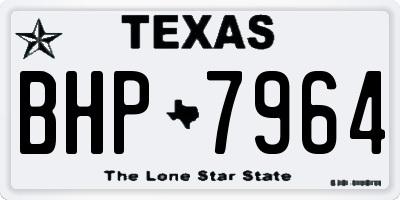 TX license plate BHP7964