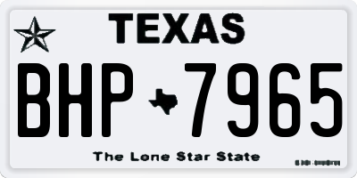 TX license plate BHP7965