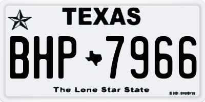 TX license plate BHP7966