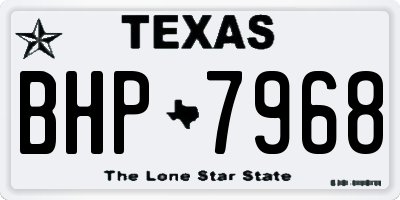 TX license plate BHP7968
