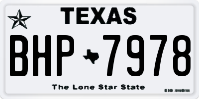 TX license plate BHP7978